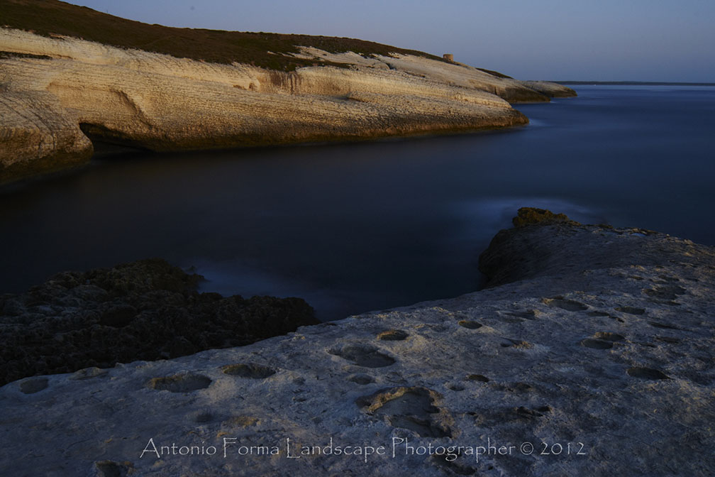 Estuary, calcareous rocks. Sardinia, west coast.
